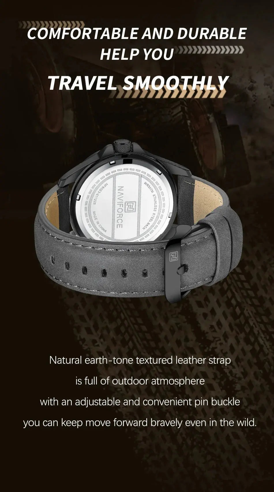 Top Brand NAVIFORCE  Men Quartz Watch Sports Shockproof Waterproof Leather Male Fashion Luxury WristWatch Casual Calendar Clock My Store