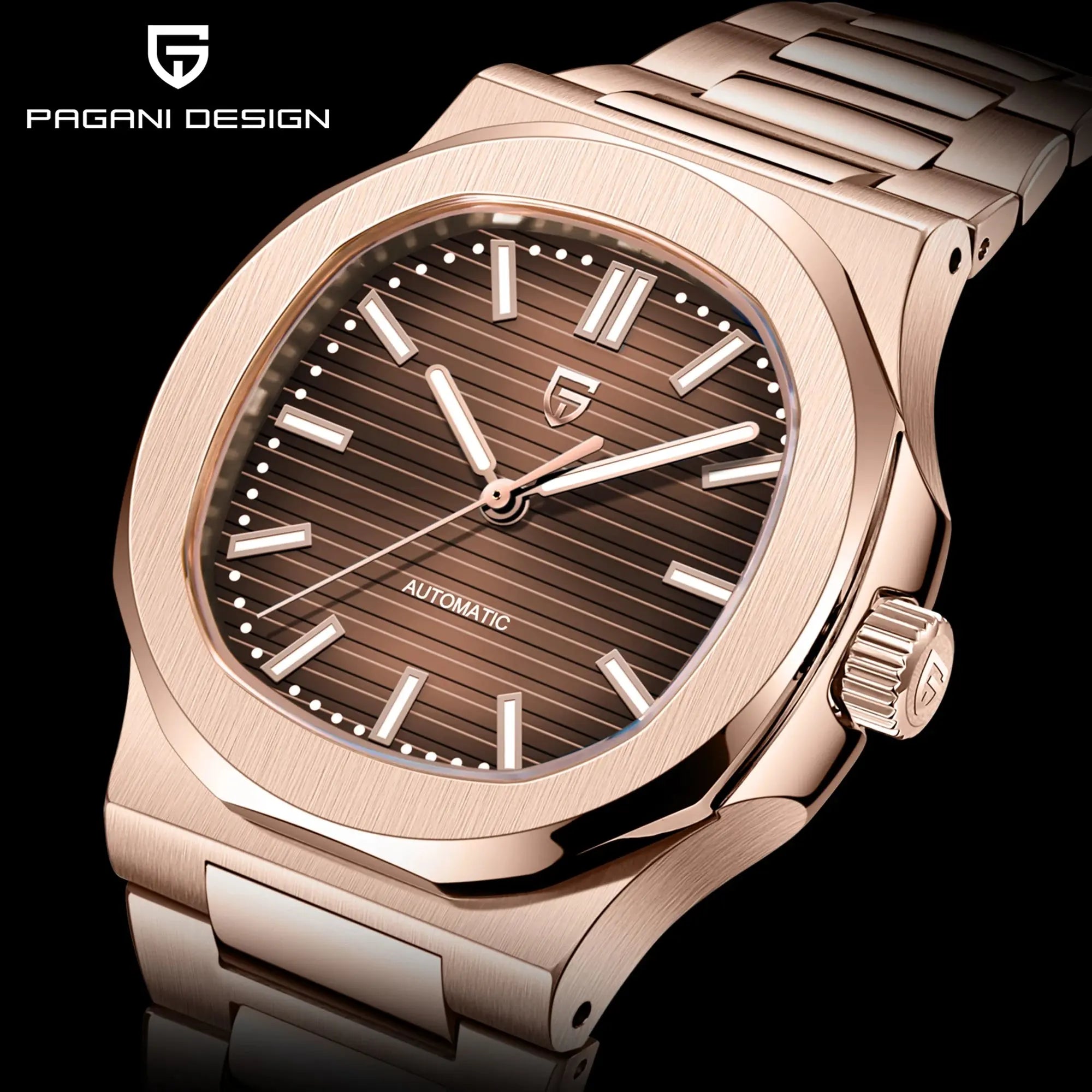 2025 New PAGANI DESIGN Watches Rose Gold Luxury Automatic Mechanical Men's Watch Sapphire Glass Stainless Steel Waterproof Clock Gola Watches