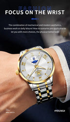 OLEVS 3638 Mens Watch Original Quartz Watch Stainless Steel Waterproof Luminous Large Dial Day Date Watches Luxury Men Box Reloj Gola Watches