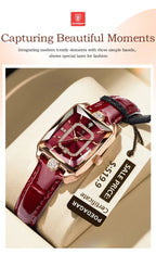 POEDAGAR Luxury High Quality Women Wristwatch Waterproof Date Rectangle Watch For Woman Leather Quartz Women's Watches Reloj+Box My Store