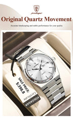 POEDAGAR Original New Woman Watch Stainless Steel Waterproof Luminous Ladies Wristwatch Date Week Elegant Quartz Women's Watches Gola Watches