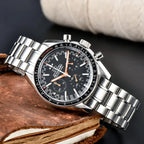 Japanese Quartz Watch Vk63 Men's Business Watch Panda Dial VK63 Movement Chronograph Electronic Multi-Function No Sapphire Glass Gola Watches