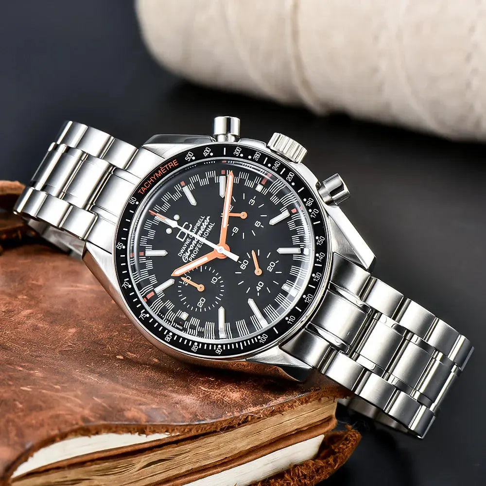 Japanese Quartz Watch Vk63 Men's Business Watch Panda Dial VK63 Movement Chronograph Electronic Multi-Function No Sapphire Glass Gola Watches