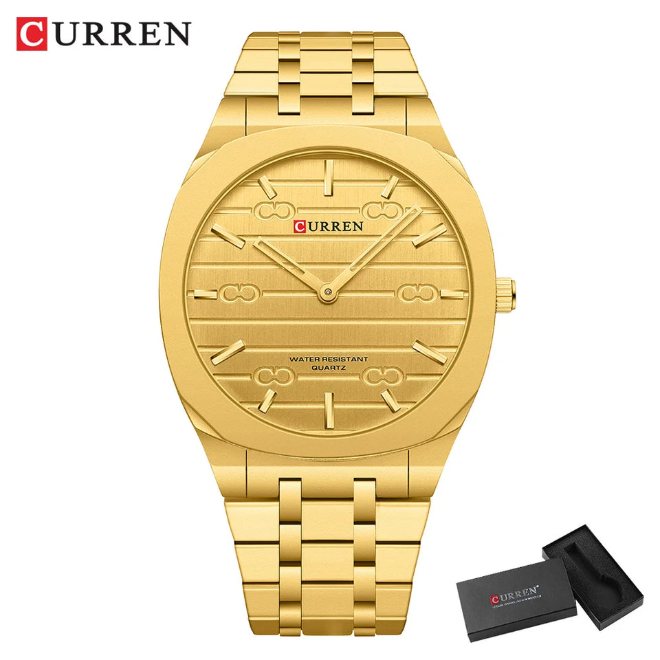 CURREN Fashion Brand Thin Quartz Watch Simple  Personalized Colors Wristwatches Waterproof 38 mm Dial