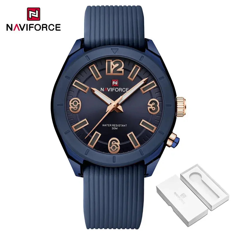 NAVIFORCE Women's Waterproof Watch Fashion Casual Luminous Display Quartz Wristwatch with Silicone Band Reloj Mujer High Quality My Store