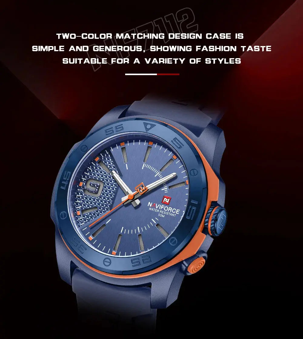 NAVIFORCE Luxury Fashion Quartz Watches for men Silicone Strap Hand Clock 50m Waterproof Japan Movement Man Sports Wristwatches My Store
