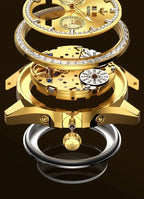 OUPINKE 3280 Men Watch Fashion Business Skeleton Diamond Gold Watch Brand Original Men All Automatic Mechanical Watch High Gift Gola Watches