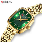 CURREN 9093 Fashion Quartz Women's Watch Elegant Square Dial Gold Stainless Steel Strap Casual Waterproof Watch relojes de mujer Gola Watches
