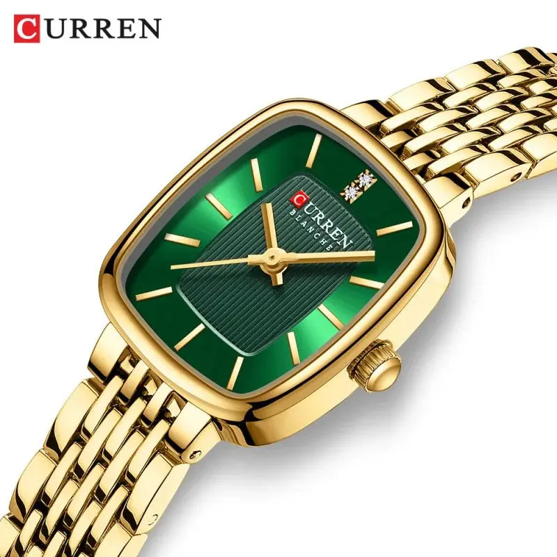 CURREN 9093 Fashion Quartz Women's Watch Elegant Square Dial Gold Stainless Steel Strap Casual Waterproof Watch relojes de mujer Gola Watches
