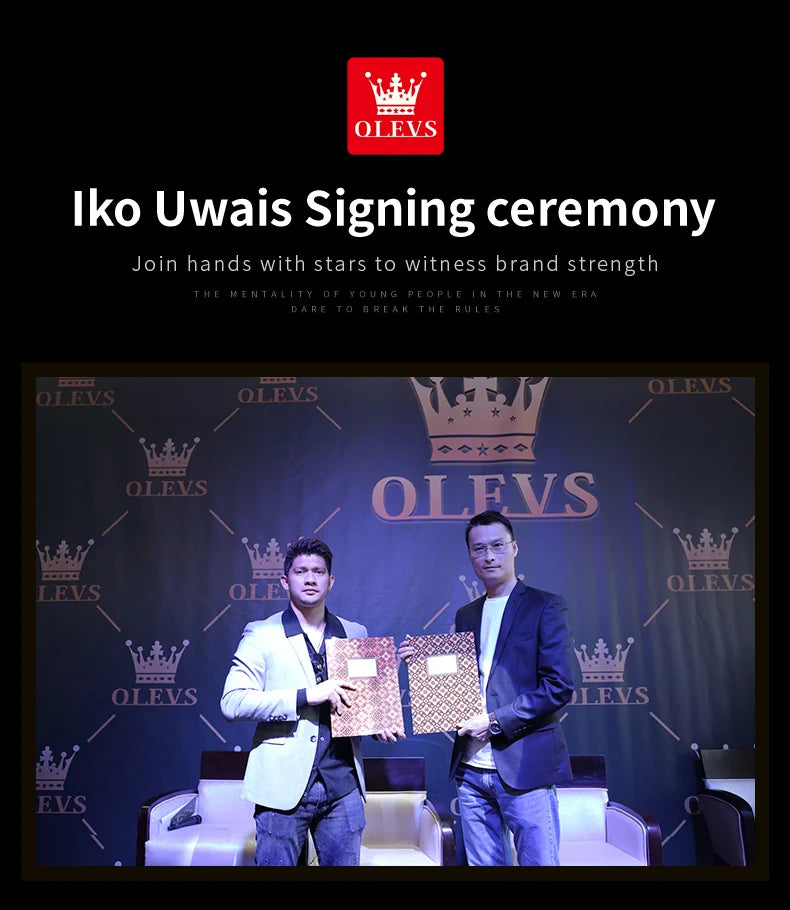 OLEVS Men's Watch Brand Business Waterproof Luminous Week Date Quartz Watch Fashion Leather Strap Classic Luxury Men's Watch