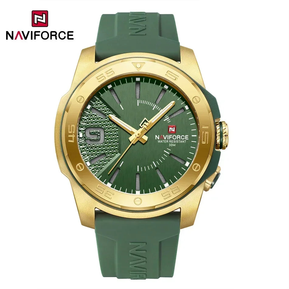 NAVIFORCE Luxury Fashion Quartz Watches for men Silicone Strap Hand Clock 50m Waterproof Japan Movement Man Sports Wristwatches