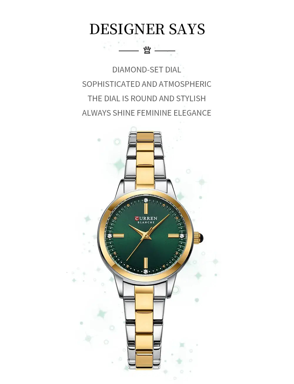 CURREN-Women's Simple Dial Wristwatch, Elegant and Charming Bracelet Quart Watches for Lady, Fashion Brand My Store