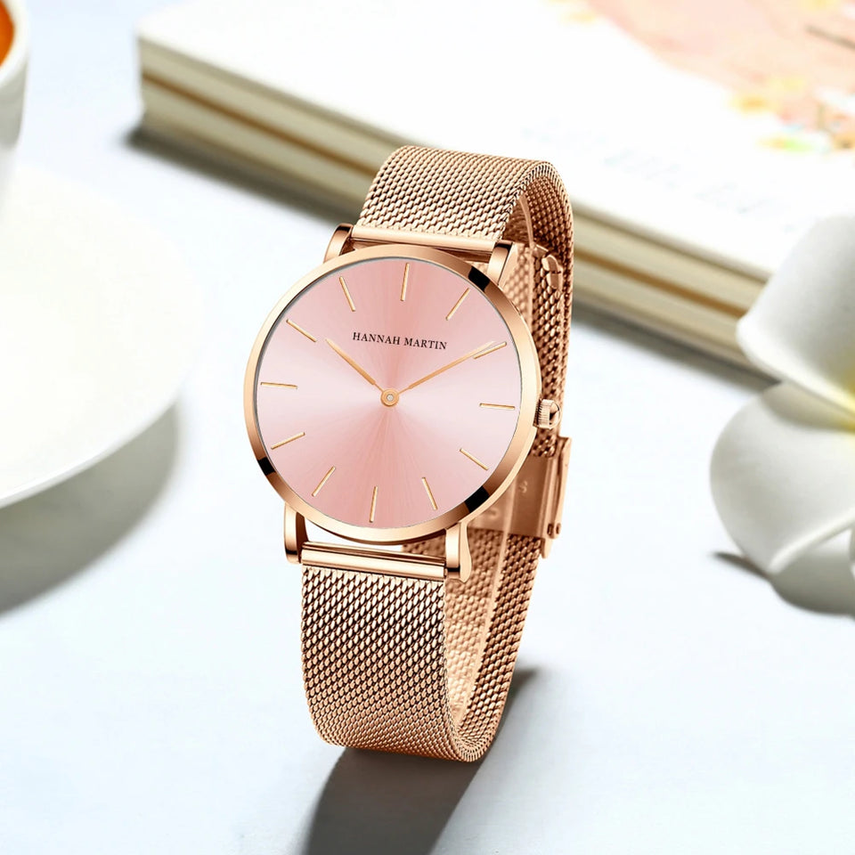 Women Watch Top Brand Japan Quartz Movement 36mm Rose Gold Waterproof Fashionable Nordic Minimalist Ladies Watches