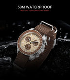 CADISEN New Men's Watches Luxury Quartz Wrist Watch For Men Sapphire AR Coated Crystal Canvas VK68 Speed Chronograph Automatic Gola Watches