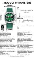 ADDIESDIVE New 2025 Chronograph 38mm Men's Watches VK64 Quartz Wristwatch Luminous Bubble Mirror 10Bar Waterproof Steel Watch Gola Watches