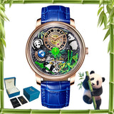 2025 PINDU New Panda Series National Treasure Symbol Men Mechanical Watch Rotating Crystal Ball 45.5MM Wristwatches Men M2791B