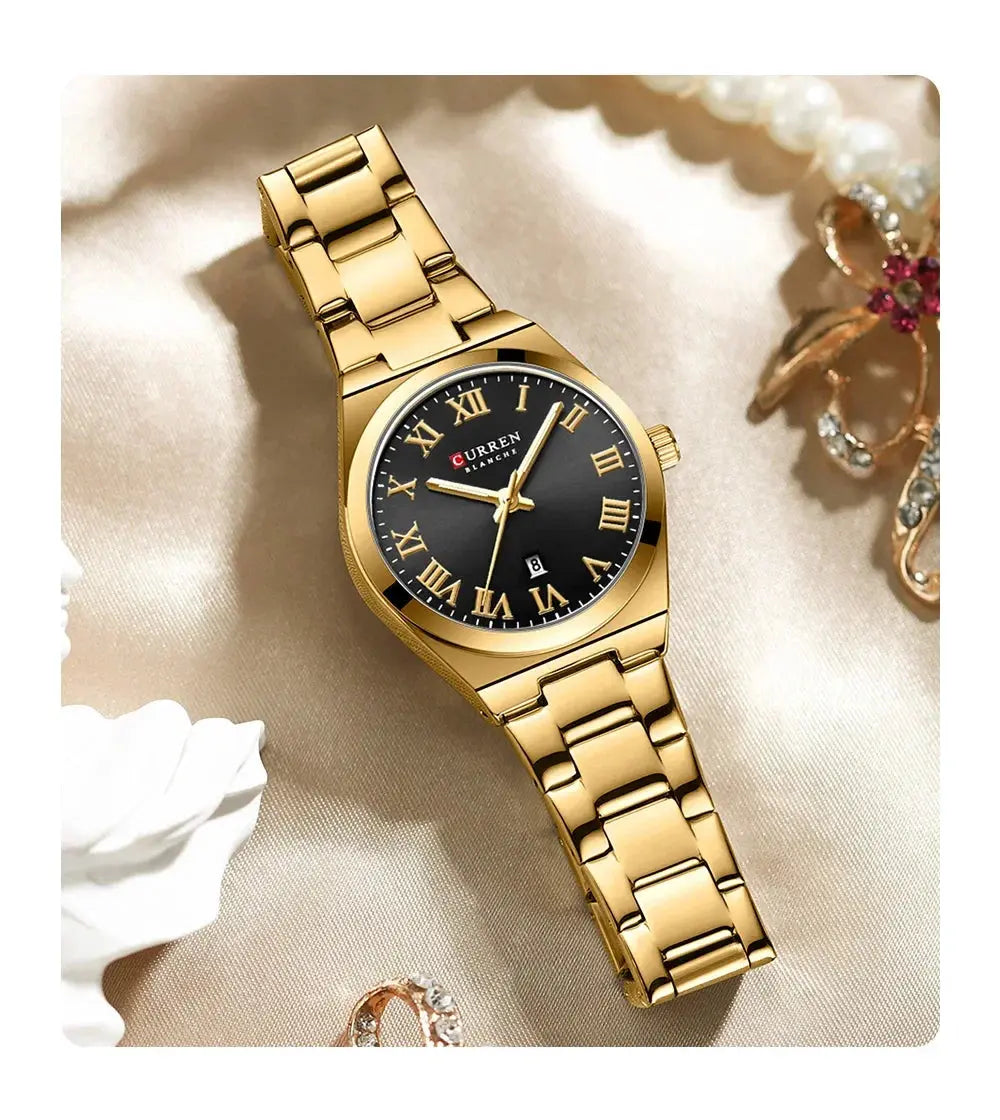 CURREN Watch Women,Watches for Women,Ladies Watches,Waterproof Fashion Dress Stainless Steel Bracelet Analog Watches Date My Store