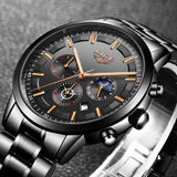 LIGE 2025 Fashion Mens Watches Top Brand Luxury Business Watch For Men Stainless Steel Waterproof Quartz Clock Relogio Masculino