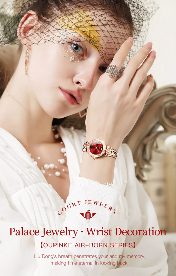 OUPINKE 3191 Luxury Women Watch Original Top Brand Waterproof Sapphire Mirror Diamond Watch Swiss Movement Quartz Women Watch