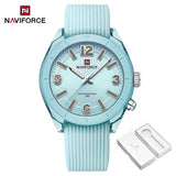 NAVIFORCE Women's Waterproof Watch Fashion Casual Luminous Display Quartz Wristwatch with Silicone Band Reloj Mujer High Quality