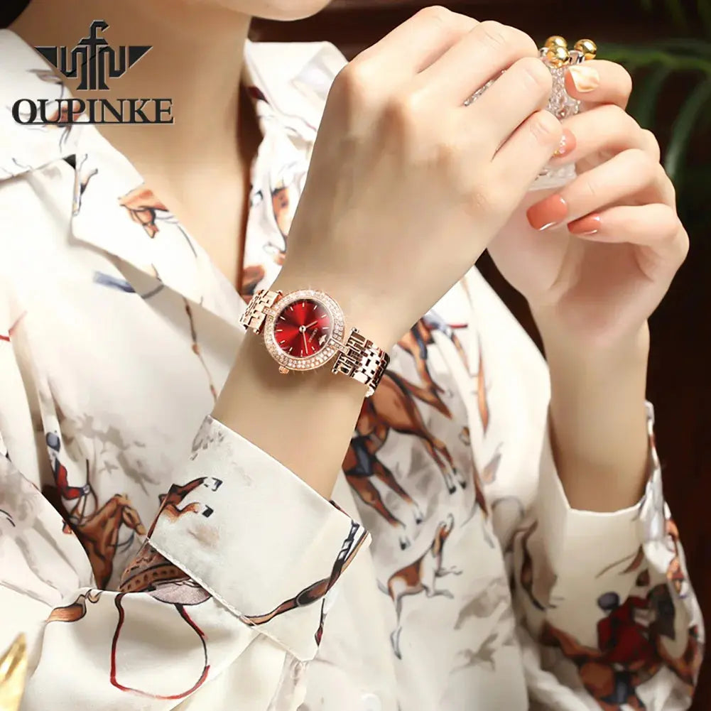 OUPINKE 3191 Luxury Women Watch Original Top Brand Waterproof Sapphire Mirror Diamond Watch Swiss Movement Quartz Women Watch Gola Watches