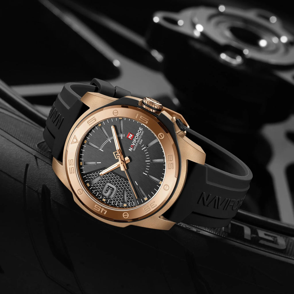 NAVIFORCE Luxury Man Watch Quartz Waterproof Luminous Date Chronograph Leather Men Wristwatch Military Sports Men's Watches My Store