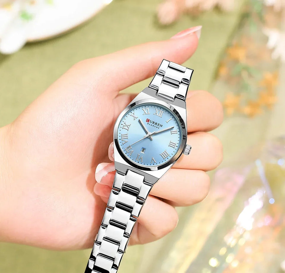 CURREN Watch Women,Watches for Women,Ladies Watches,Waterproof Fashion Dress Stainless Steel Bracelet Analog Watches Date