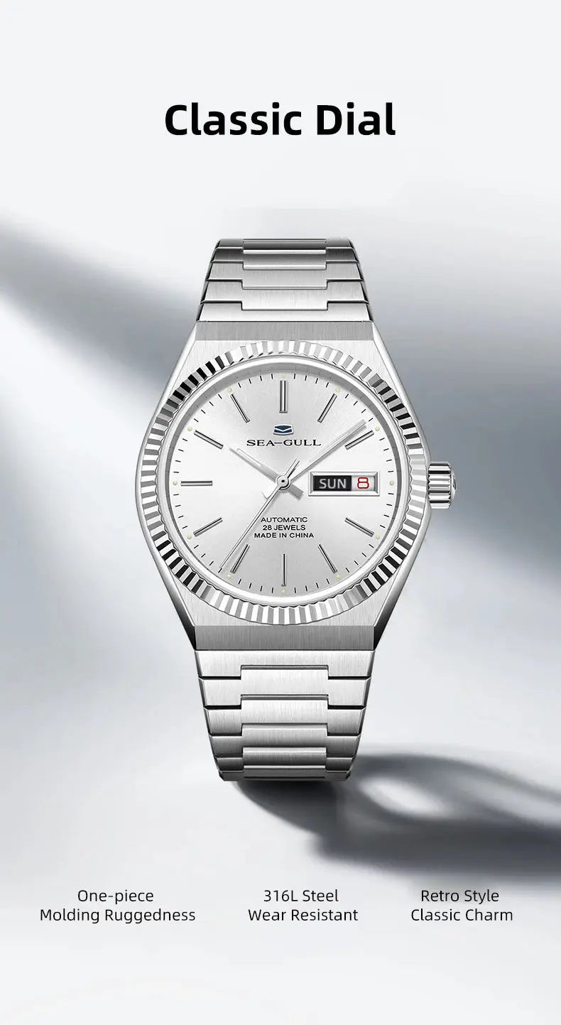 Seagull Historical Series Men Watch Bilingual Calendar Luminous Automatic Mechanical Watches Dress Wristwatch Casual Clock 1075 Gola Watches