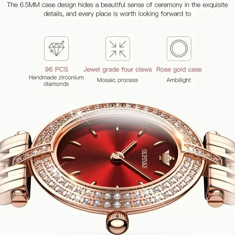 OUPINKE 3191 Luxury Women Watch Original Top Brand Waterproof Sapphire Mirror Diamond Watch Swiss Movement Quartz Women Watch Gola Watches