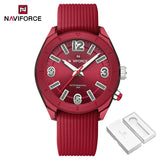 NAVIFORCE Women's Waterproof Watch Fashion Casual Luminous Display Quartz Wristwatch with Silicone Band Reloj Mujer High Quality