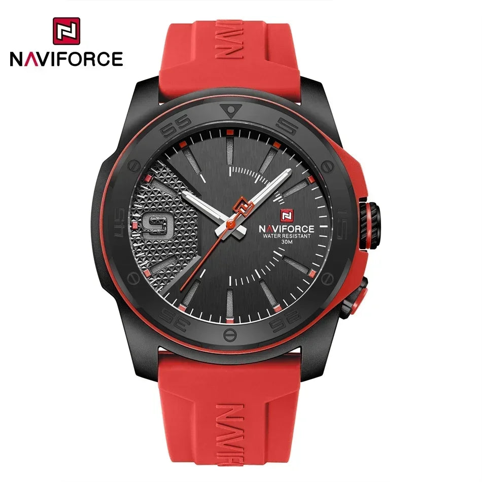 NAVIFORCE Luxury Fashion Quartz Watches for men Silicone Strap Hand Clock 50m Waterproof Japan Movement Man Sports Wristwatches