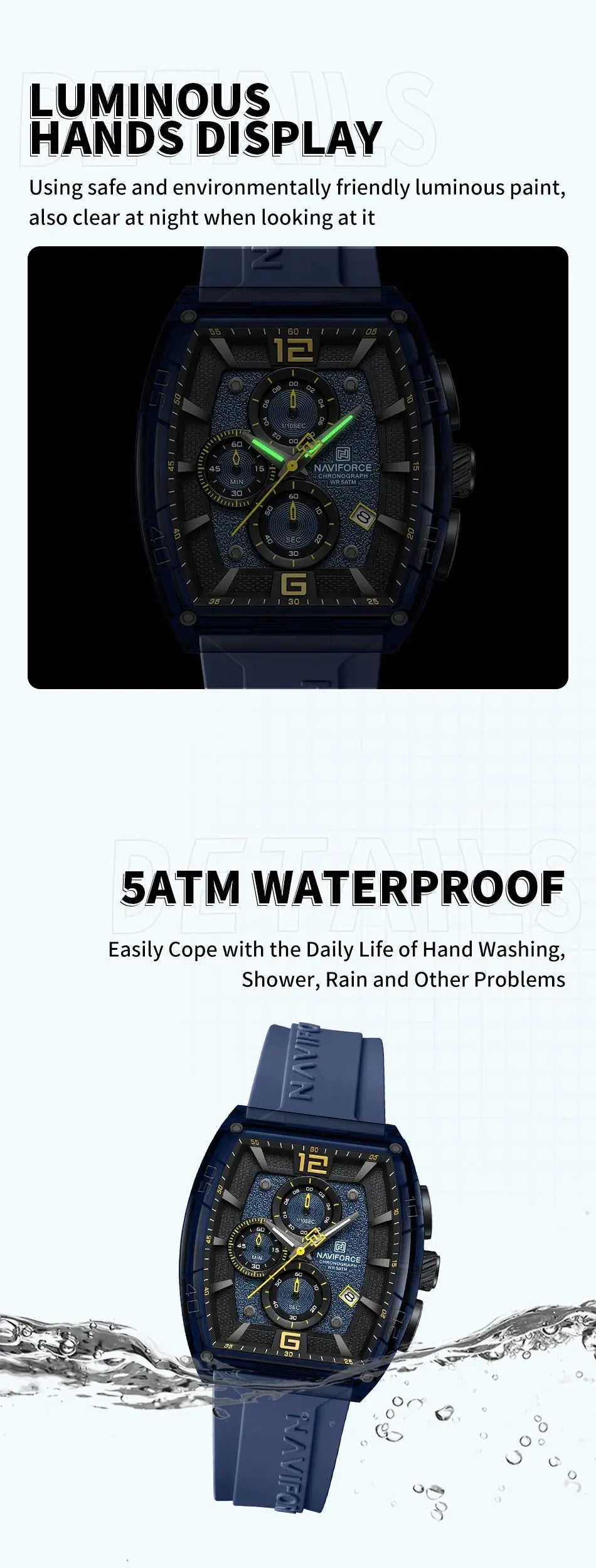 Top Brand NAVIFORCE Fashion Watches for Men Quartz Silicone Strap 50M Waterproof Date Original Man's WristWatch Reloj Hombr 2025 My Store