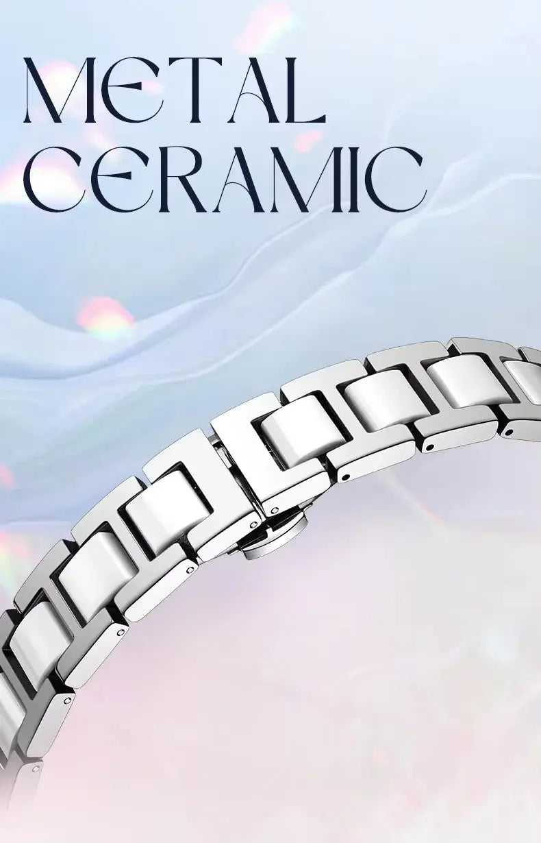 Mark Fairwhale Dress Pink Diamond Watch For Women Fashion Ceramic Chain Quartz Watch Luxury Brilliant Beimu Wristwatch Ladies Gola Watches