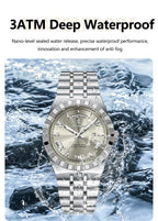 POEDAGAR Luxury Fashion Man Wristwatch Week Date Waterproof Luminous Men's Clock Stainless Steel Quartz Business Watches For Men Gola Watches