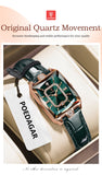 POEDAGAR Rectangle Luxury Women's Watches Waterproof Date Leather Woman Watch Elegant Fashion Quartz Women Wristwatch Reloj Gift