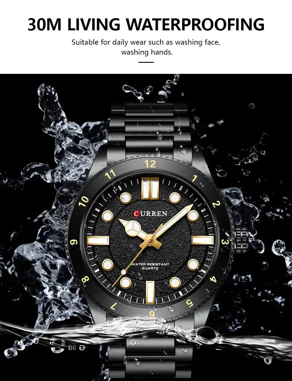 CURREN 2025 New Luxury Watch Business Waterproof Male Clock Luminous Stainless Steel Quartz Men Watch reloj hombre Gola Watches