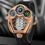 NEW PINDU Design Engine Series Quartz Watch Men Stainless steel Compass Waterproof TOP-luxurious Swiss quartz 762 movement watch