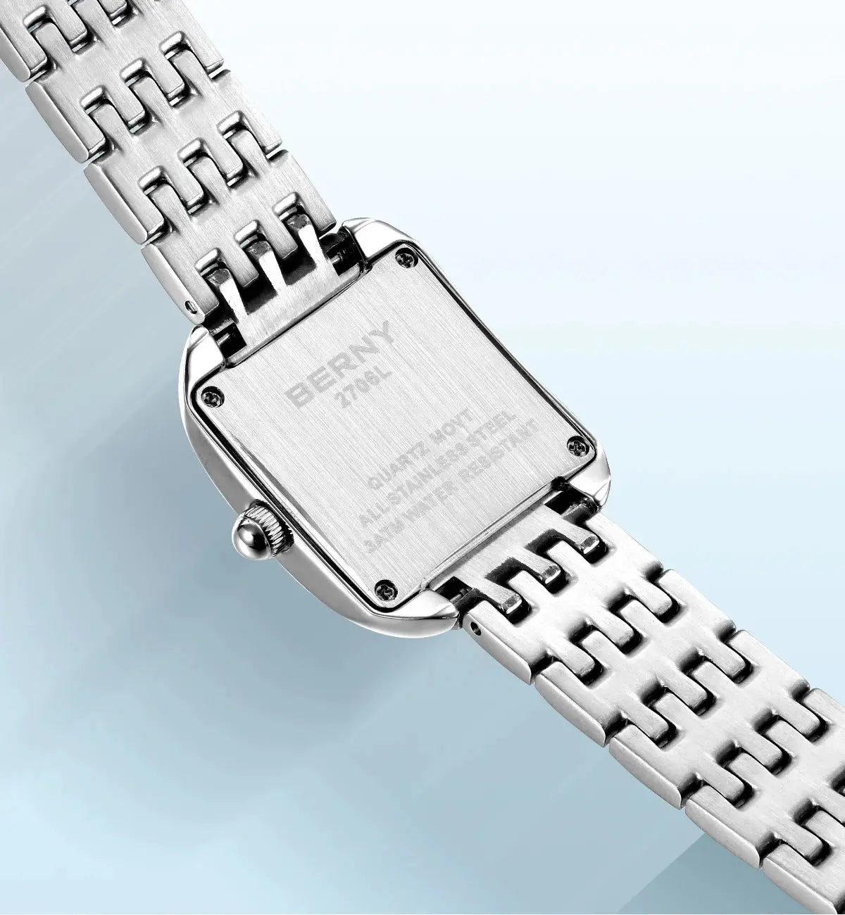 BERNY Luxury Brand Woman Watch New In High Quality S/S Square Ladies Quartz Watches Fashion Elegant Business Wristwatch Gola Watches