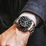 VA VA VOOM Brand Top Men Watch 1Pc Multifunctional Fashionable Timing Dial Green Gold Stainless Steel 3Bar Timing Watch for Men