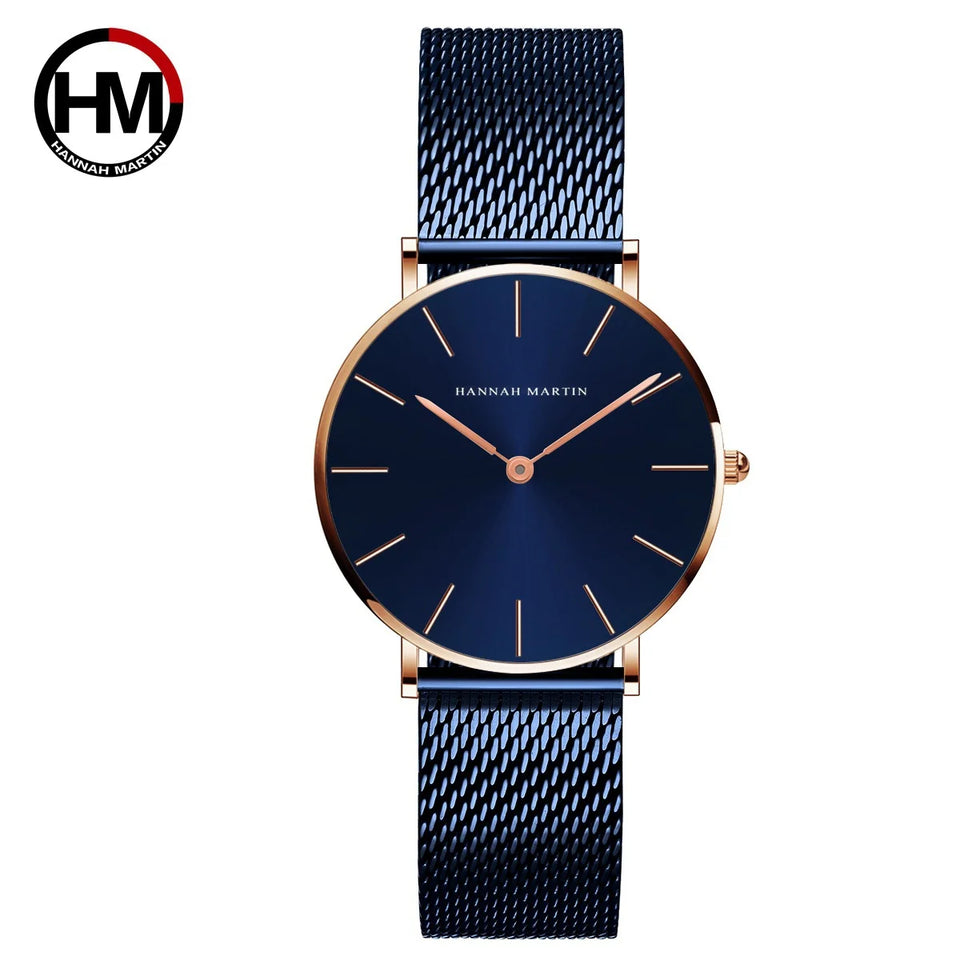 2023 New Women Bracelet Watch 1 Set Japan Quartz Movement Simple Rose Gold Stainless Steel Mesh Student Watches Relogio Feminino