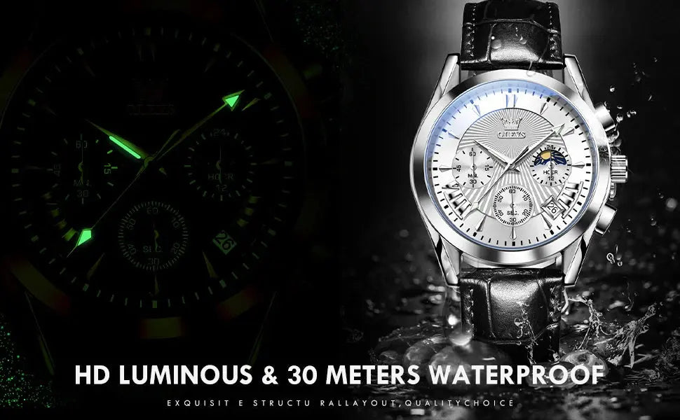 OLEVS Original Luxury Brand Men's Watches - High Quality Waterproof Quartz Watch for Men Gola Watches