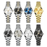 OLEVS Elegant Fashion Women's Watches Luxury Brand Original Quartz Watch for Ladies Waterproof Stainless Steel Luminous Date