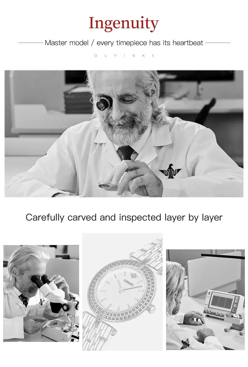 OUPINKE 3191 Luxury Women Watch Original Top Brand Waterproof Sapphire Mirror Diamond Watch Swiss Movement Quartz Women Watch Gola Watches