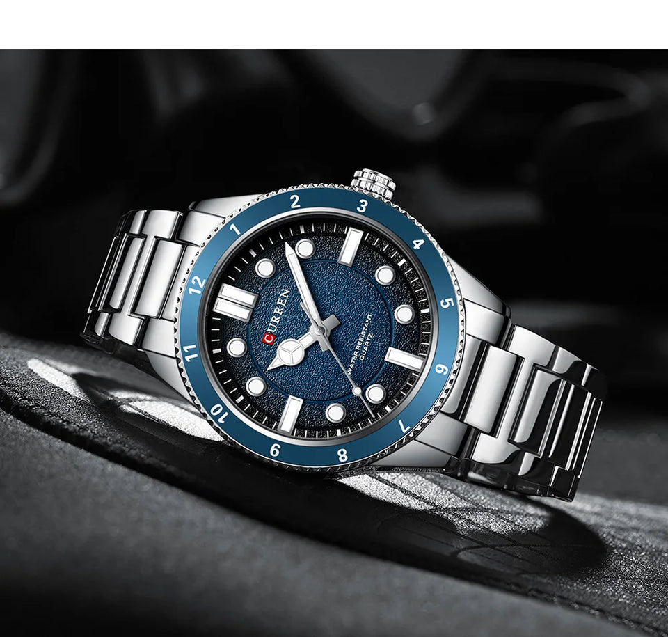 CURREN 2025 New Luxury Watch Business Waterproof Male Clock Luminous Stainless Steel Quartz Men Watch reloj hombre