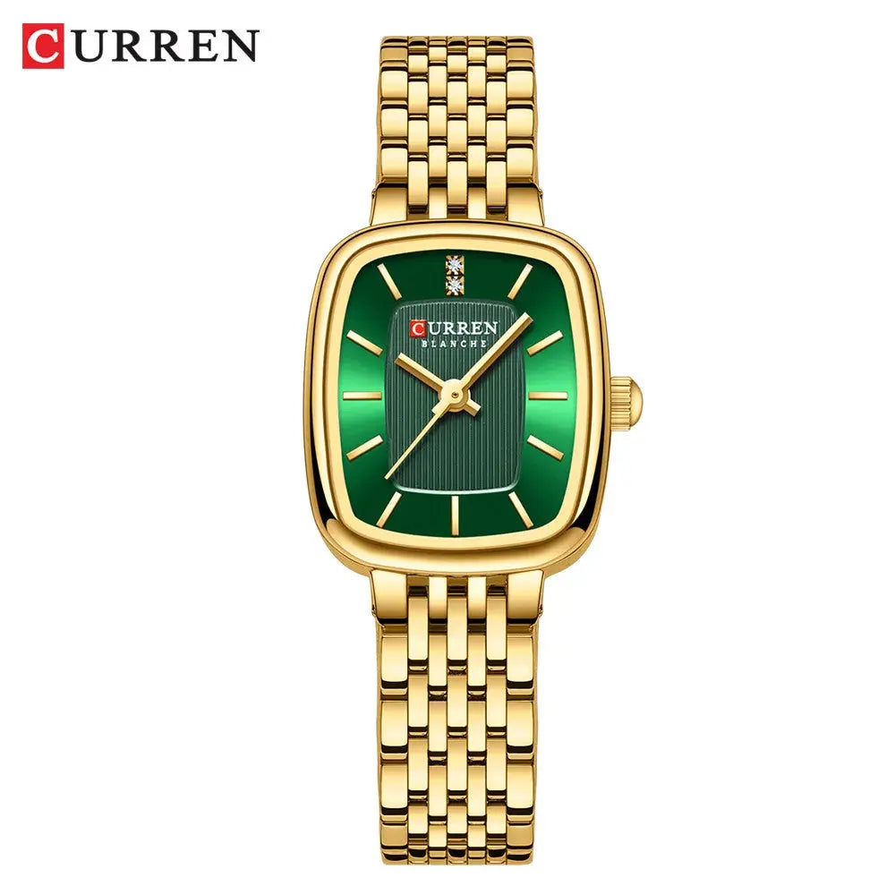 CURREN 9093 Fashion Quartz Women's Watch Elegant Square Dial Gold Stainless Steel Strap Casual Waterproof Watch relojes de mujer Gola Watches