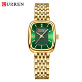 CURREN 9093 Fashion Quartz Women's Watch Elegant Square Dial Gold Stainless Steel Strap Casual Waterproof Watch relojes de mujer