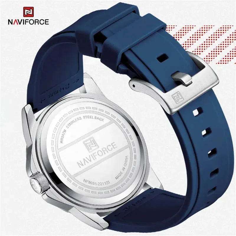 NAVIFORCE Casual Quartz Wristwatch Fashion Waterproof Men's Watches Sport Silicone Strap Male Luminous Clock Relogio Masculino My Store
