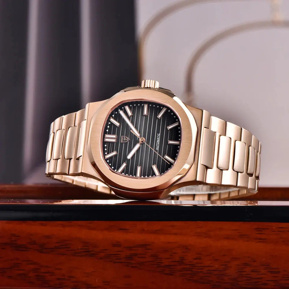 2025 New PAGANI DESIGN Watches Rose Gold Luxury Automatic Mechanical Men's Watch Sapphire Glass Stainless Steel Waterproof Clock Gola Watches