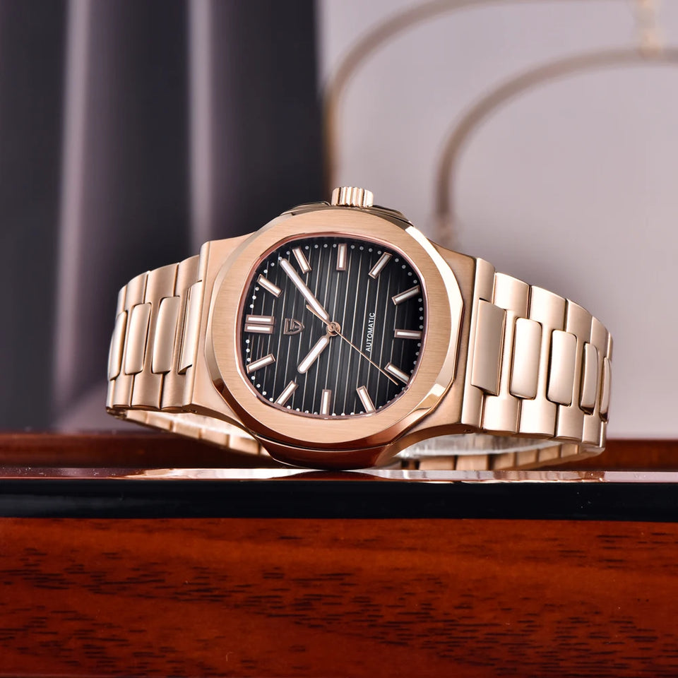 2025 New PAGANI DESIGN Watches Rose Gold Luxury Automatic Mechanical Men's Watch Sapphire Glass Stainless Steel Waterproof Clock