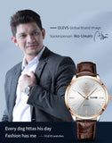 OLEVS Men's Watch Brand Business Waterproof Luminous Week Date Quartz Watch Fashion Leather Strap Classic Luxury Men's Watch